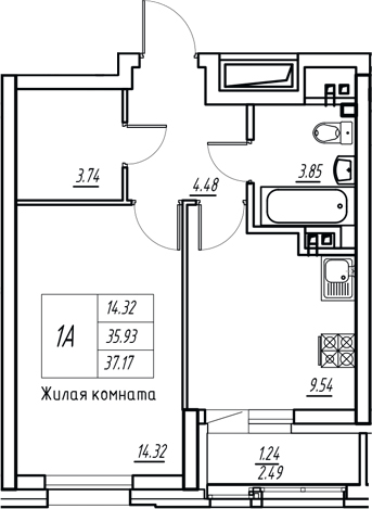 Планировка Квартира №10