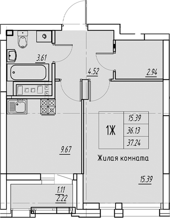 Планировка Квартира №242