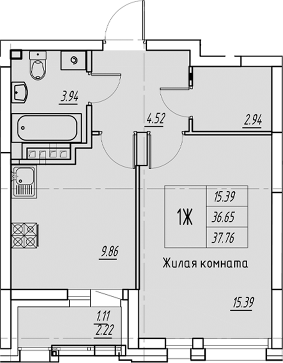 Планировка Квартира №222