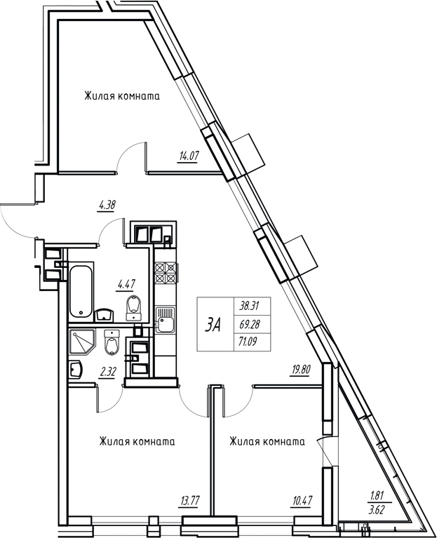 Планировка Квартира №143