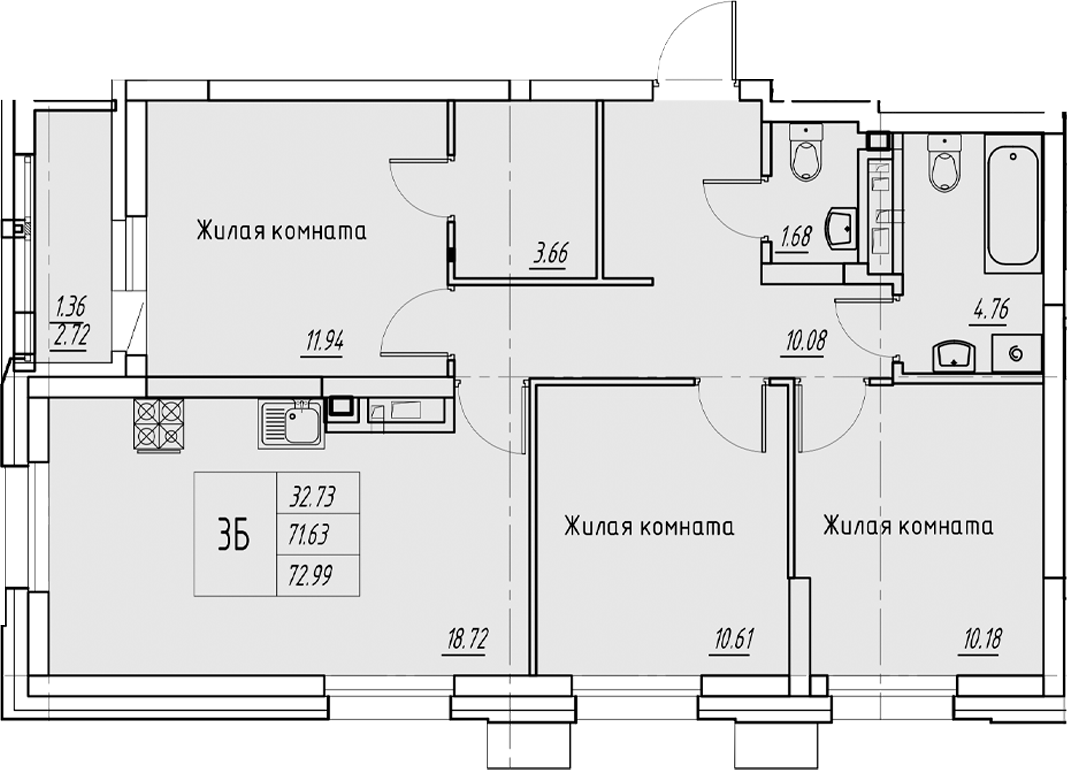 Планировка Квартира №231