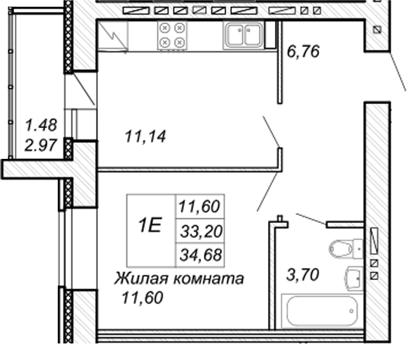Планировка Квартира №62
