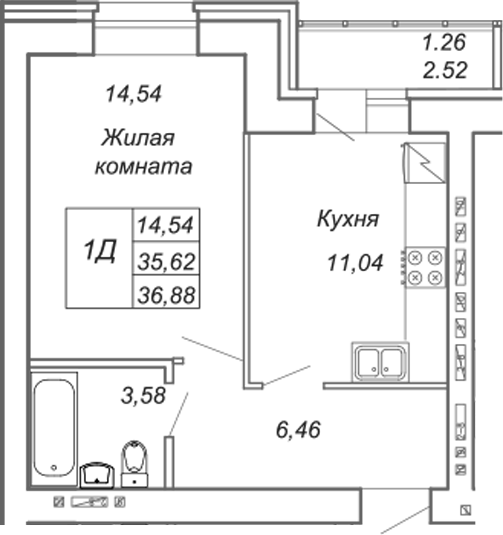 Планировка Квартира №155