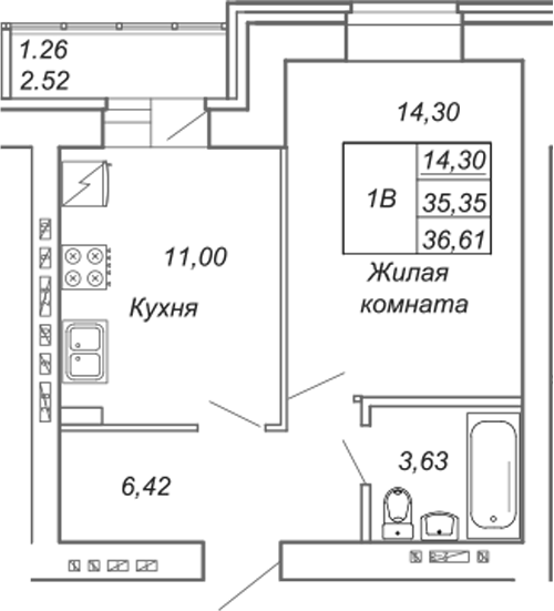 Планировка Квартира №199