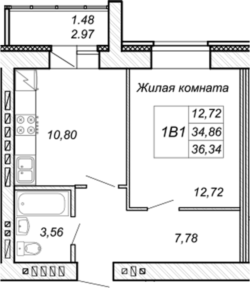 Планировка Квартира №59