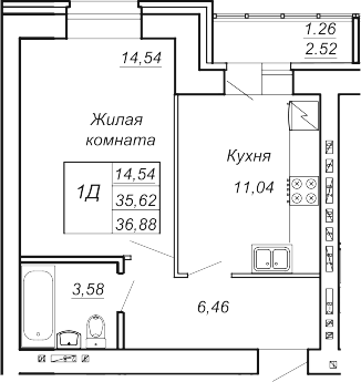 Планировка Квартира №87