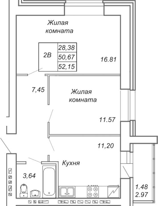 Планировка Квартира №151