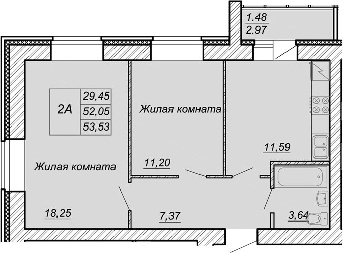 Планировка Квартира №133