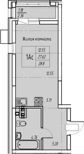 Планировка Квартира №6