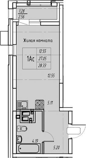 Планировка Квартира №93