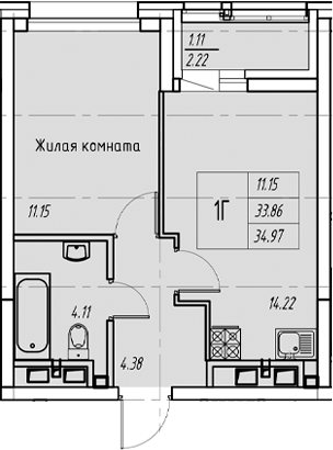 Планировка Квартира №134