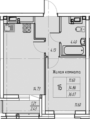 Планировка Квартира №58