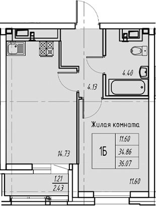 Планировка Квартира №74