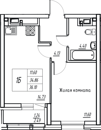 Планировка Квартира №41