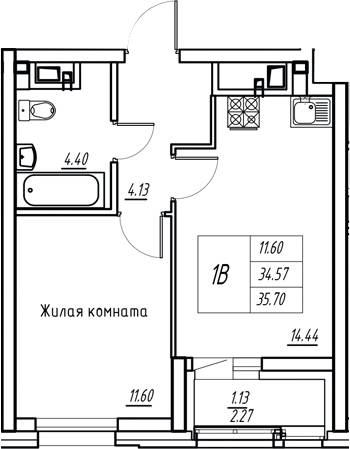 Планировка Квартира №88