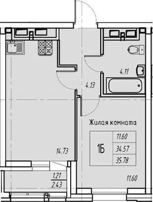 Планировка Квартира №106