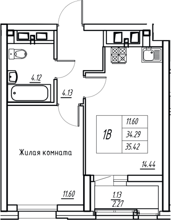 Планировка Квартира №112