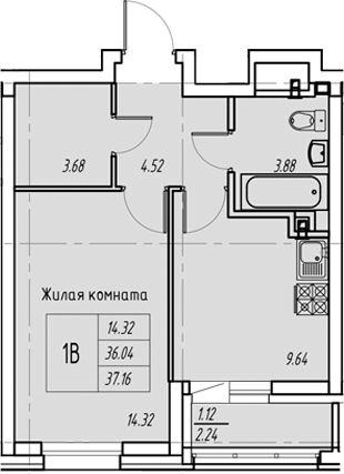 Планировка Квартира №4