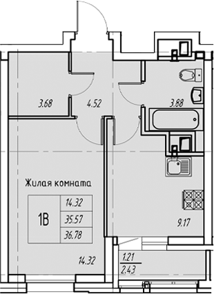 Планировка Квартира №35