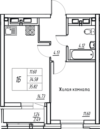 Планировка Квартира №169