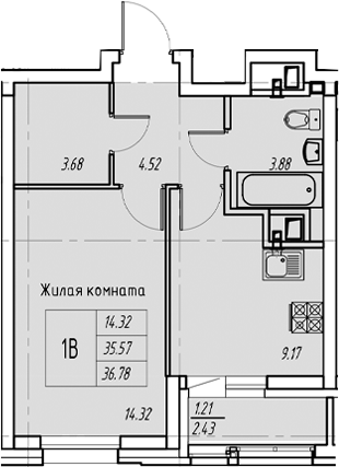 Планировка Квартира №67