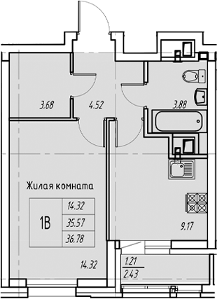 Планировка Квартира №75
