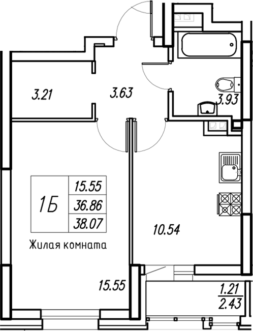 Планировка Квартира №6