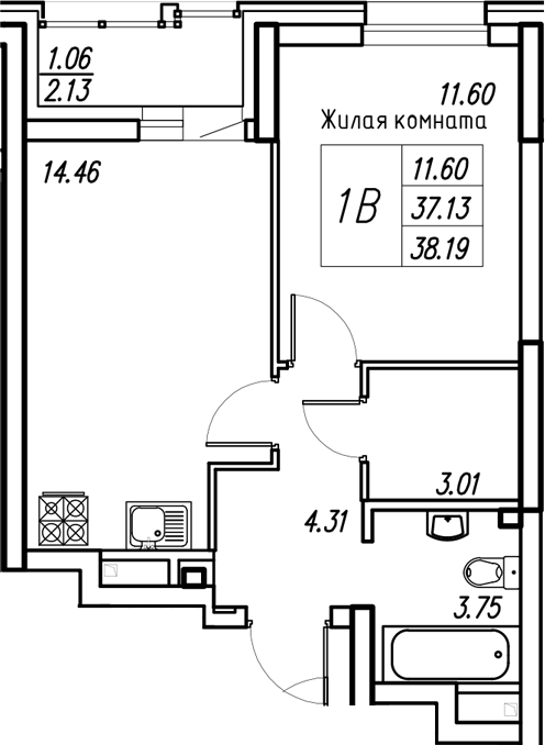 Планировка Квартира №3