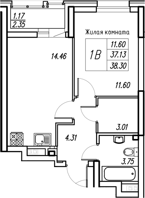 Планировка Квартира №5