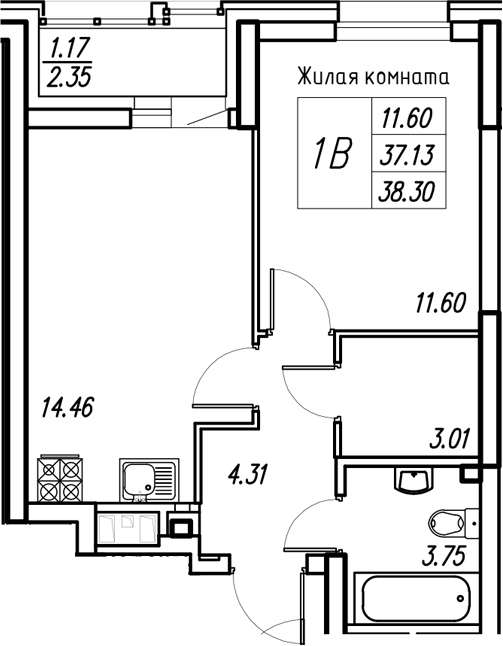 Планировка Квартира №40