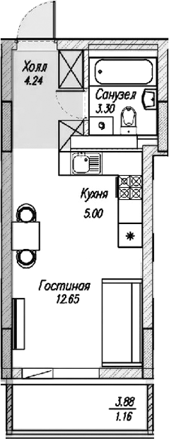 Планировка Квартира №100