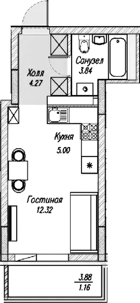 Планировка Квартира №126