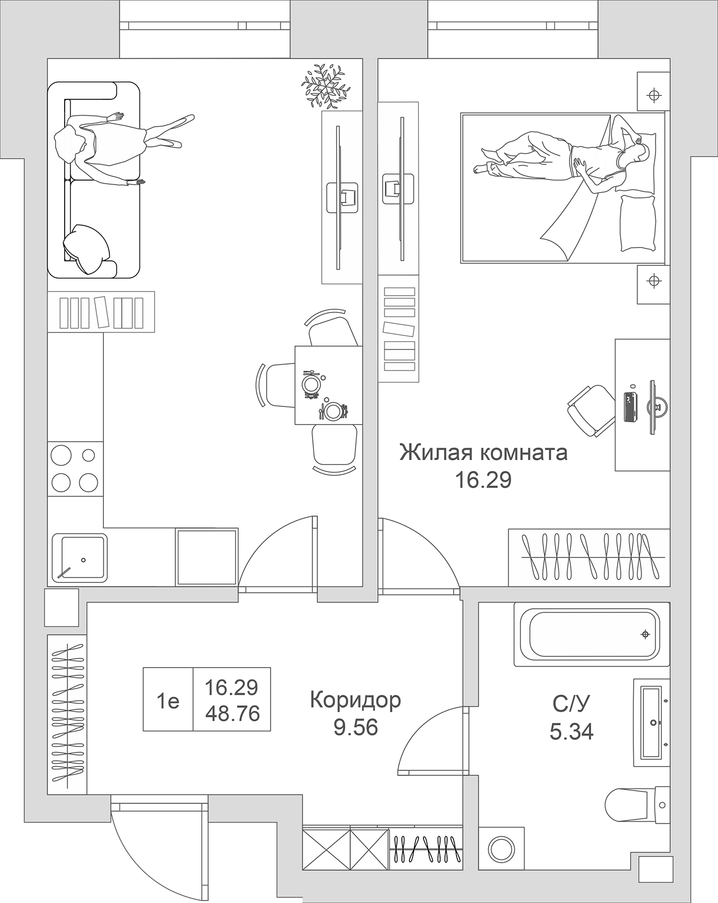Планировка Квартира №6