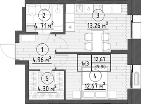 Планировка Квартира №43