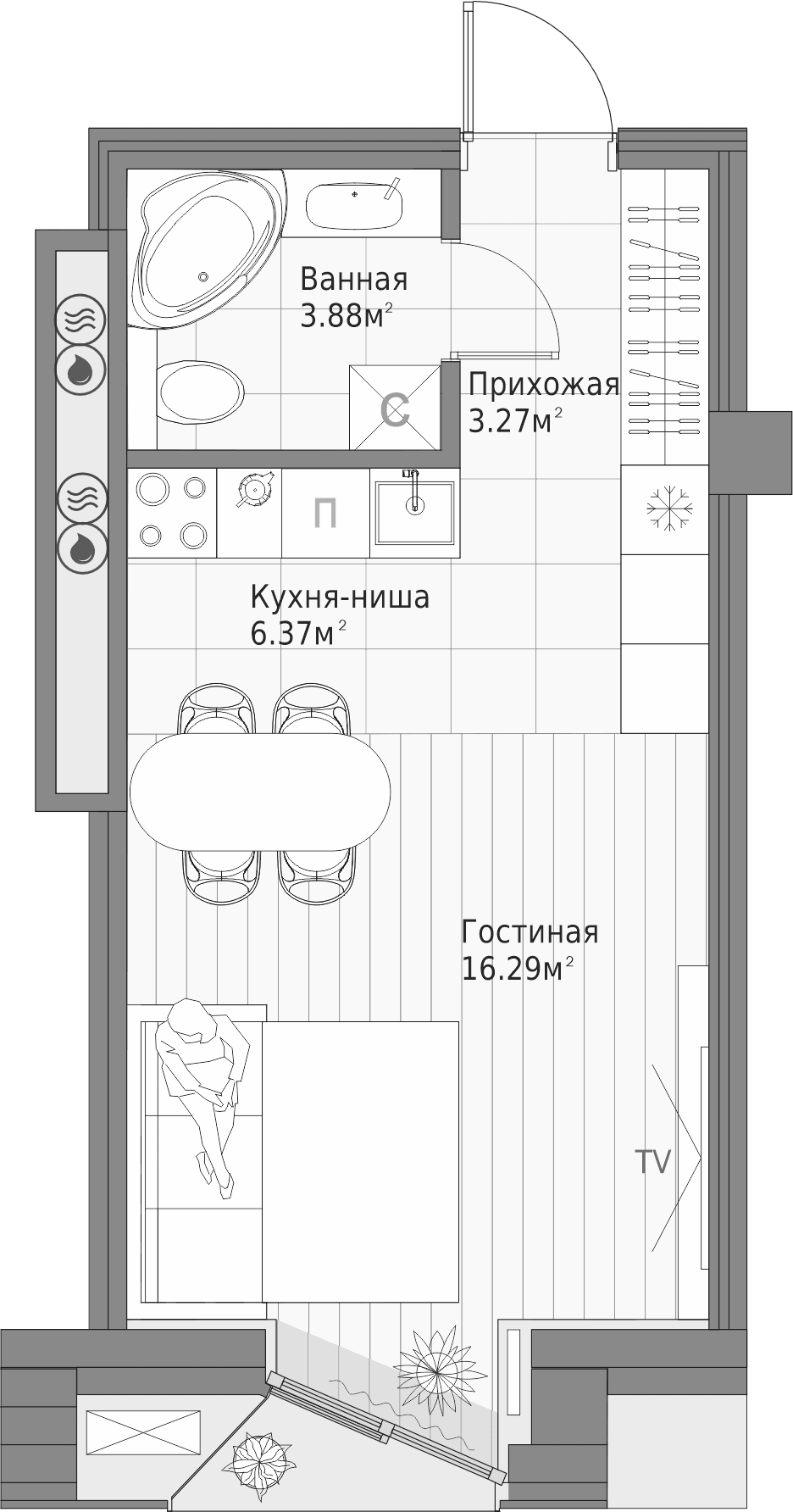 Планировка Квартира №46