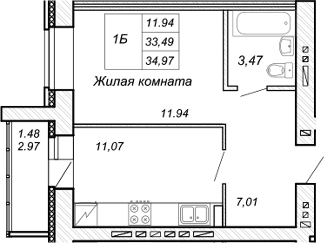 Планировка Квартира №3