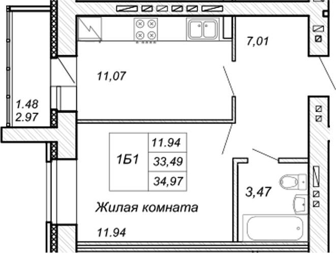 Планировка Квартира №10