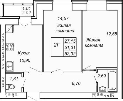 Планировка Квартира №146