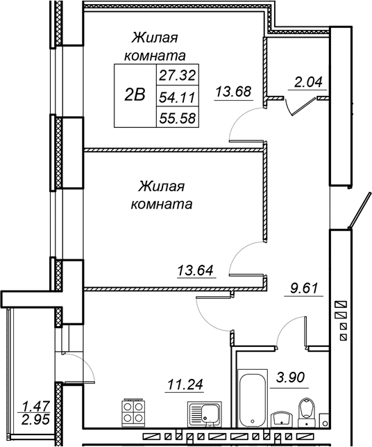 Планировка Квартира №83