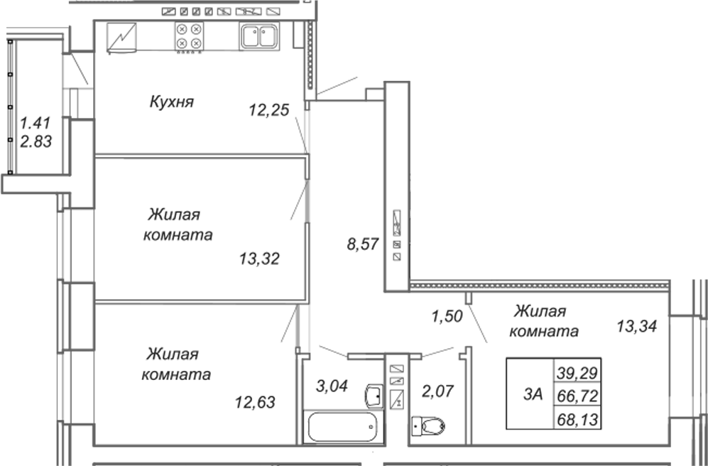 Планировка Квартира №174