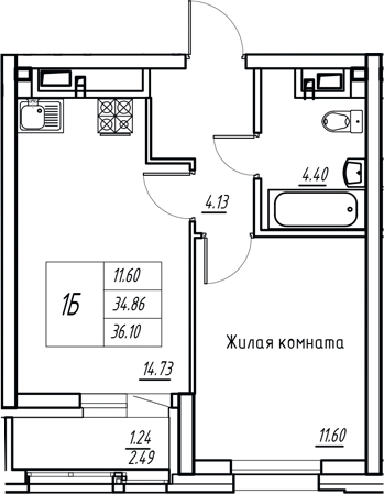 Планировка Квартира №89