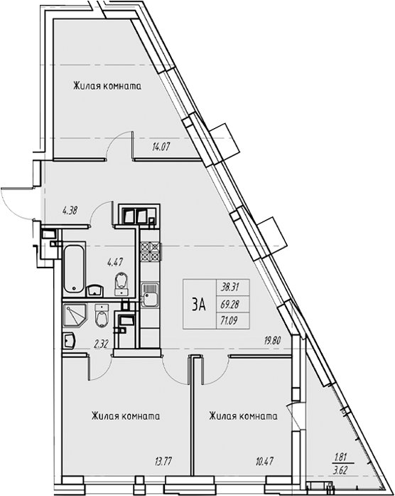 Планировка Квартира №88